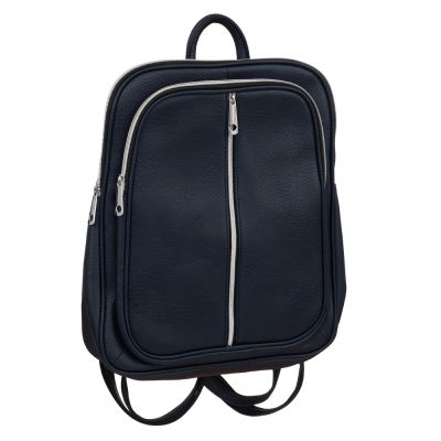 MAGIC BAGS granatowy skórzany plecak modna torba A4