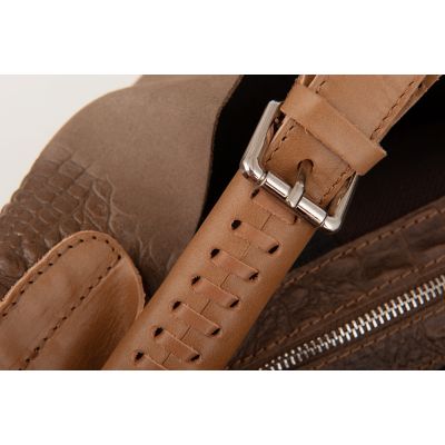 -33% Włoska cappuccino krokodyl A4 skórzana XL torebka shopper bag