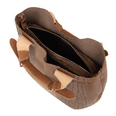 -33% Włoska cappuccino krokodyl A4 skórzana XL torebka shopper bag
