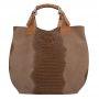 -33% Włoska cappuccino krokodyl A4 skórzana XL torebka shopper bag