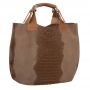 -33% Włoska cappuccino krokodyl A4 skórzana XL torebka shopper bag