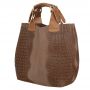 -33% Włoska cappuccino krokodyl A4 skórzana XL torebka shopper bag
