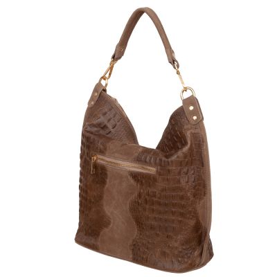 -33% Włoska cappuccino krokodyl A4 skórzana XL torebka shopper bag