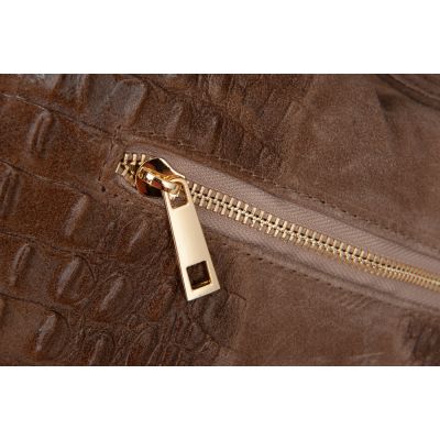 -33% Włoska cappuccino krokodyl A4 skórzana XL torebka shopper bag