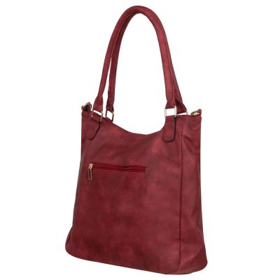 -30% FIRENZE BAGS bordowa klasyczna skórzana torebka torba A4