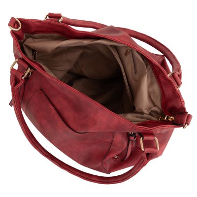 -30% FIRENZE BAGS bordowa klasyczna skórzana torebka torba A4