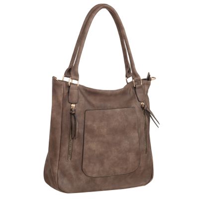 -30% FIRENZE BAGS taupe cappuccino klasyczna skórzana torebka torba A4