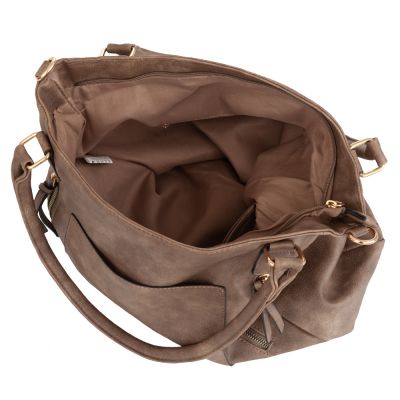 -30% FIRENZE BAGS taupe cappuccino klasyczna skórzana torebka torba A4
