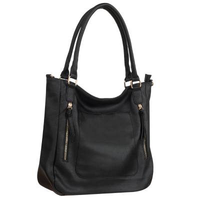 -30% FIRENZE BAGS czarna klasyczna skórzana torebka torba A4