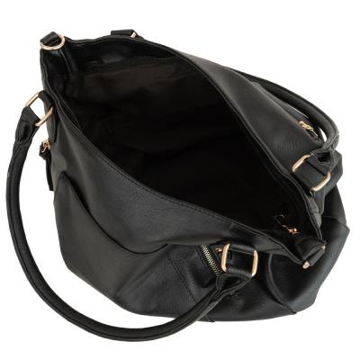 -30% FIRENZE BAGS czarna klasyczna skórzana torebka torba A4