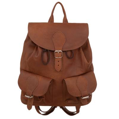 -25% Vintage skórzany camel plecak torba A4 miękka SKÓRA NATURALNA