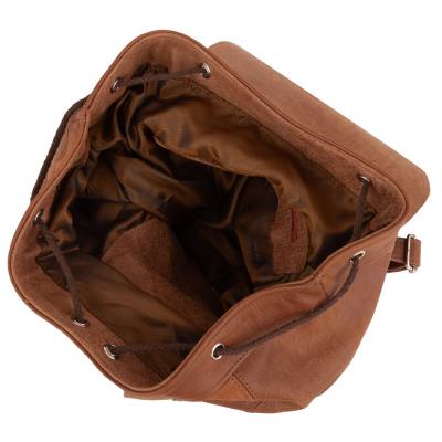 -25% Vintage skórzany camel plecak torba A4 miękka SKÓRA NATURALNA
