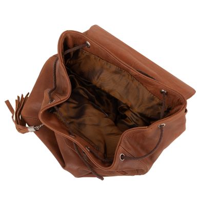 -25% Vintage skórzany camel rudy plecak torba A4 miękka SKÓRA NATURALNA