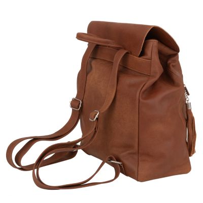 -25% Vintage skórzany camel rudy plecak torba A4 miękka SKÓRA NATURALNA