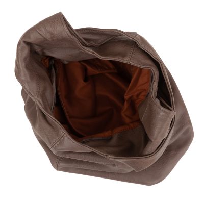CAPPUCCINO TAUPE klasyczna torebka worek MIĘKKA