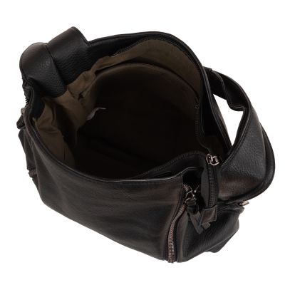 -30% MAGIC BAGS czarna klasyczna skórzana torebka torba A4