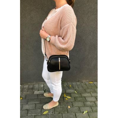 Włoska cappuccino pojemna torebka listonoszka SKÓRA DOLARO kieszonki