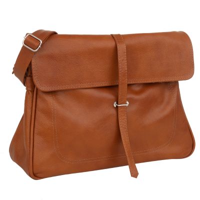 Uniwersalna duża skórzana torba - skóra naturalna camel/ruda