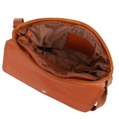 Uniwersalna duża skórzana torba - skóra naturalna camel/ruda