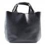 Włoska szara A4 klasyczna XL skórzana torebka shopper bag