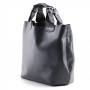 Włoska szara A4 klasyczna XL skórzana torebka shopper bag
