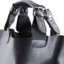 Włoska szara A4 klasyczna XL skórzana torebka shopper bag