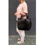 Włoska szara A4 klasyczna XL skórzana torebka shopper bag