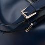 L'ARTIGIANO Włoska granatowa A4 klasyczna skórzana torebka shopper bag - OSTATNI EGZEMPLARZ