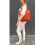 L'ARTIGIANO Włoska granatowa A4 klasyczna skórzana torebka shopper bag - OSTATNI EGZEMPLARZ