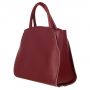 Vera Pelle - Włoska A4 czerwona / bordowa klasyczna elegancka torebka