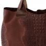 Włoska brązowa krokodyl A4 skórzana XL torebka shopper bag