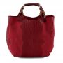 Włoska czerwona krokodyl A4 skórzana XL torebka shopper bag