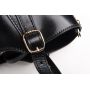 Włoska czarna A4 klasyczna skórzana torebka shopper bag