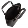 Włoska czarna A4 klasyczna skórzana torebka shopper bag