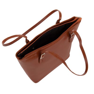 -25% Skórzana XL klasyczna A4 camel / ruda torebka SKÓRA NATURALNA