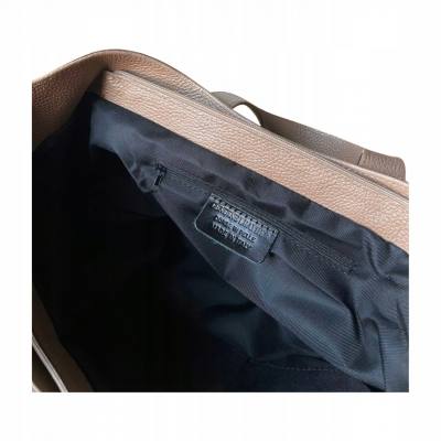 - Cappuccino zamszowa torebka shopper taupe ZAMSZ NATURALNY Vera Pelle