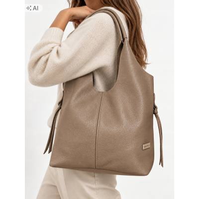 - HIT - TAUPE TOREBKA SKÓRA NATURALNA SHOPPER A4 TORBA SKÓRZANA