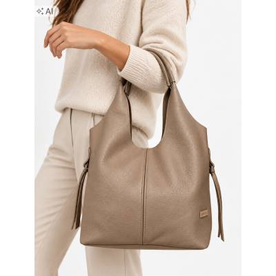 - HIT - TAUPE TOREBKA SKÓRA NATURALNA SHOPPER A4 TORBA SKÓRZANA