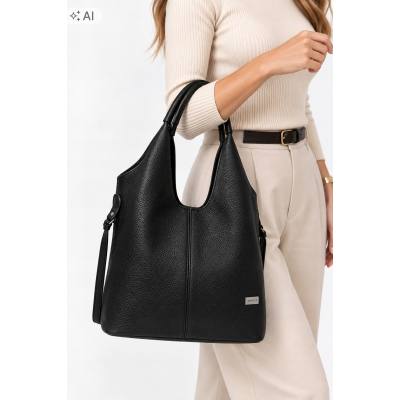 - HIT - CZARNA TOREBKA SKÓRA NATURALNA SHOPPER A4 TORBA SKÓRZANA