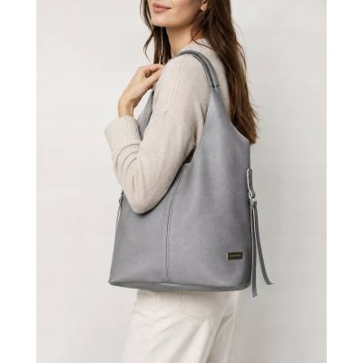 - HIT - SZARA TOREBKA SKÓRA NATURALNA SHOPPER A4 TORBA SKÓRZANA