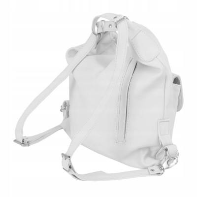 biała torebka plecak skóra naturalna 2w1