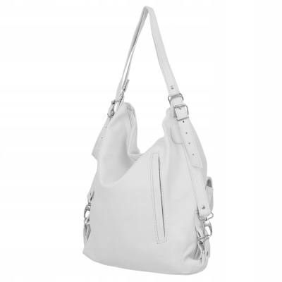 biała torebka plecak skóra naturalna 2w1
