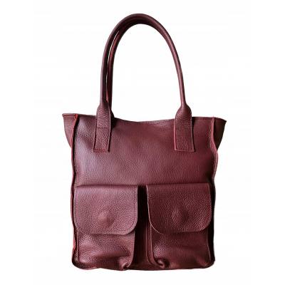 - HIT - BORDOWA TOREBKA SKÓRA NATURALNA SHOPPER A4 DAMSKA TORBA SKÓRZANA