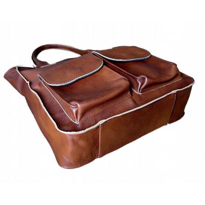 - HIT - BRĄZOWA TOREBKA SKÓRA NATURALNA SHOPPER A4 DAMSKA TORBA SKÓRZANA