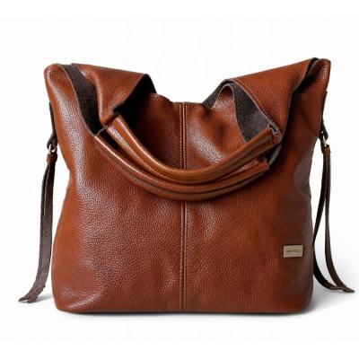 - HIT - BRĄZOWA TOREBKA SKÓRA NATURALNA SHOPPER A4 TORBA SKÓRZANA