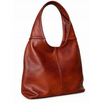 - BRĄZOWA TOREBKA SKÓRA NATURALNA SHOPPER BAG