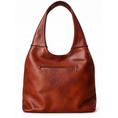 - BRĄZOWA TOREBKA SKÓRA NATURALNA SHOPPER BAG