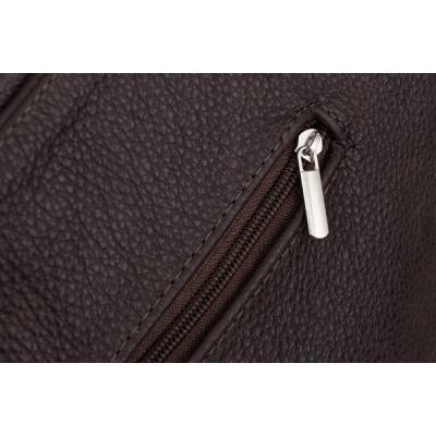 czekoladowa polska pojemna SKÓRZANA A4 torebka worek SKÓRA NATURALNA