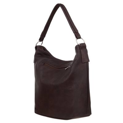 czekoladowa polska pojemna SKÓRZANA A4 torebka worek SKÓRA NATURALNA