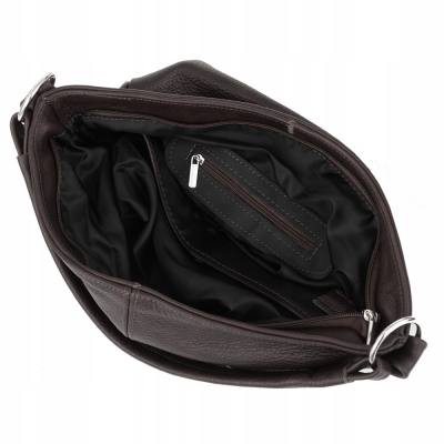 czekoladowa polska pojemna SKÓRZANA A4 torebka worek SKÓRA NATURALNA